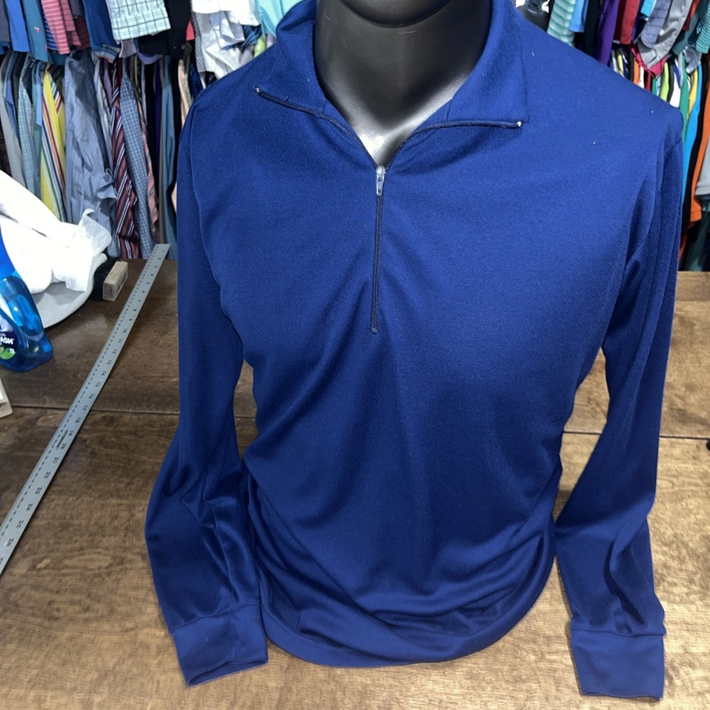 Patagonia Capilene Shirt Men XL Navy Blue Quarter 1/4 Zip Base Layer Made In USA